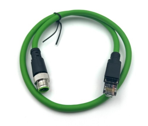 M12 转 RJ45 连接器 8 针服务器航空插头线-工业网络线 - 服务器线缆